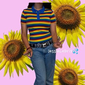 A.Lab rainbow skater top